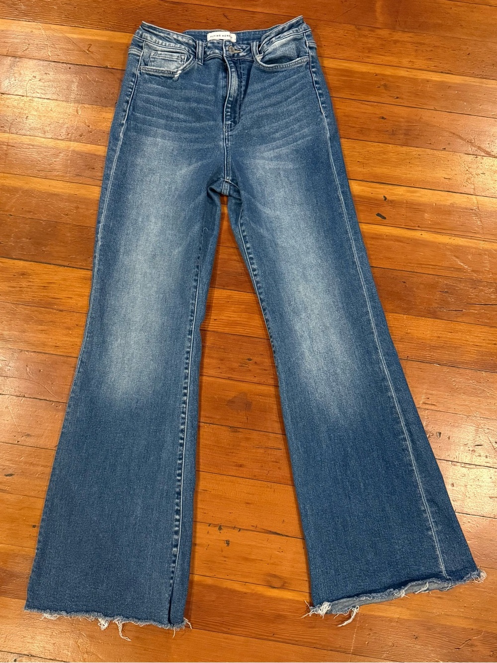 Flying Monkey High-Rise Vintage Flare Jeans - Raw Hem size 29